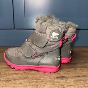 Sorel Kids' Waterproof Boots - Gray and Pink
